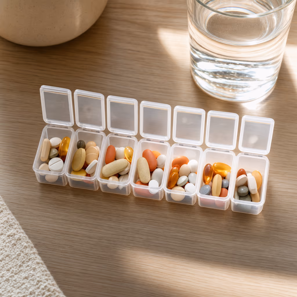 Pastillero semanal para organizar los medicamentos de la diabetes